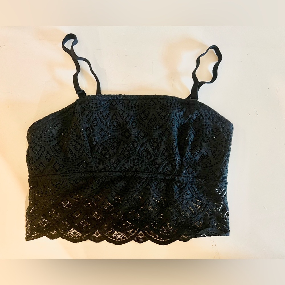 Black longline bralette